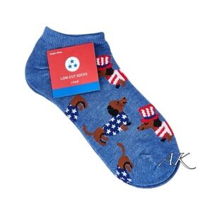 Dachshund Patriotic Low Cut Socks 🐾 
Doxie Wiener